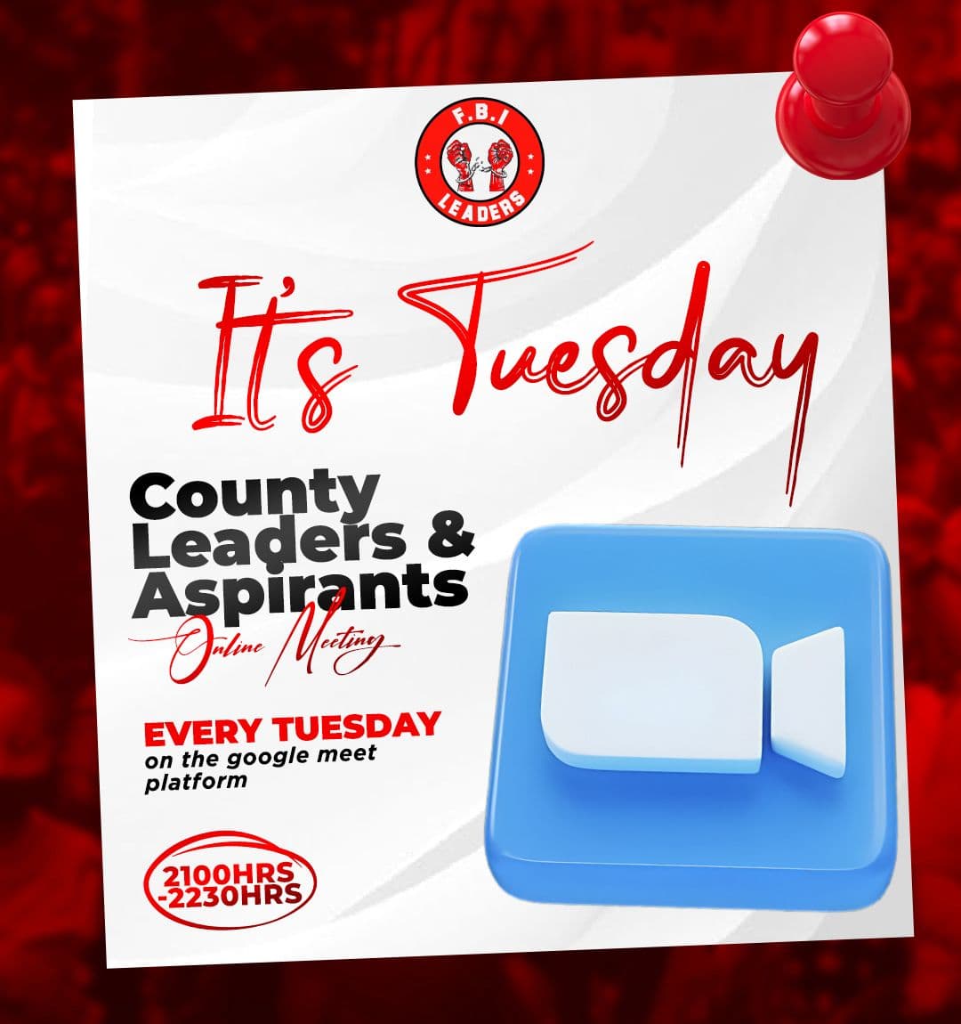 Weekly Tuesday Meeting Banner
